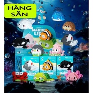 Mini sea creature puzzle, sea animals, 3d nano assembly toy for babies and children