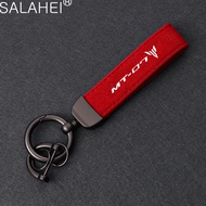 For Yamaha MT Series 03 07 09 10 25 125 Car Key Ring Suede Leather Metal Buckle Motorcycle Keychains Auto Styling Accessories