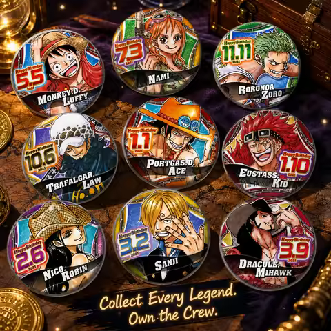 One Piece Anime Chinese Birthday Badge Pendant Backpack Cosplay Accessory Gift Ace Luffy Zoro Robin 