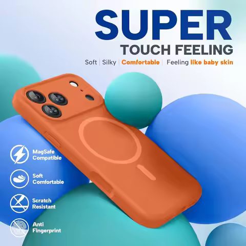 Magnetic Case For iPhone 17 Pro Max 17 Ari MagSafe Luxury Liquid Silicone Comfortable Feel Built in 