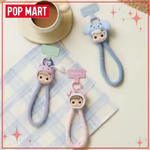Authentic POP MART HACIPUPU Animal Sticker Series Blind Box Mobile Phone Lanyard, Trendy and Fashion