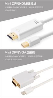 mini dp轉VGA/hdmi/dvi蘋果電腦轉換器雷電迷你DP接投影儀macbook air微軟surface pro 電視顯示器高清連接線