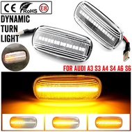2PCS Turn Signal Side Marker Light For Audi A3 S3 8P A4 B6 B8 B7 S4 RS4 A6 S6 C5 2005 Sequential Led