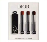 DIOR TRAVEL COLLECTION迪奧漆光黑管口紅唇膏三件套3.2gx3色號：740+527+727