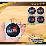 GR Sport 4 Pcs Embossed Dop Cap Stickers Toyota GR Sport Accessories