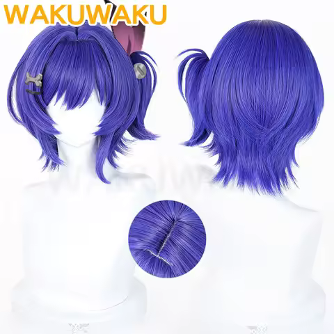 IN STOCK Prune Wig Game Genshin Impact WakuWaku Women Short Blue Hair Dornman Port‌ Prune Cosplay Hi