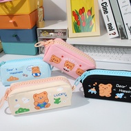 pensil box aesthetic kotak pensil kotak pensil lelaki Big Zipper Popular Canvas Pencil Case Girls Si