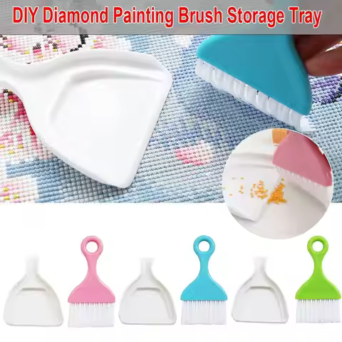 DIY Diamond Painting Brush Storage Tray Mosaic Diamond Rhinestone Embroidery Cleaning Tool Organizer