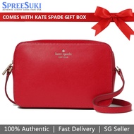 Kate Spade Handbag In Gift Box Harper Crossbody Bag Candied Cherry Red # WKR00062