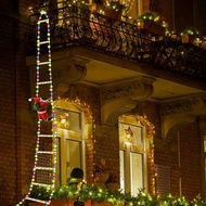 1 Set Santa Claus Decorative Ladder Lights, Christmas Fairy Lights, 8 Flashing Modes Climbing Ladder
