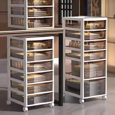 Under Desk Rolling Drawer File Cabinet, Mobile Office and Home Storage Rack, Space-Saving CPU and Pr