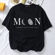 BAJU RAYA MOON BULAN T SHIRT MAN WOMAN BAJU T SHIRT PEREMPUAN LELAKI KOREAN STYLE MEN WOMEN COTTON O