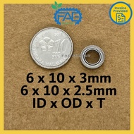 Bearing MR106 ZZ 6x10x3mm MR106K2.5 OP SMR106K2.5OP HQ stainless steel 6x10x2.5mm