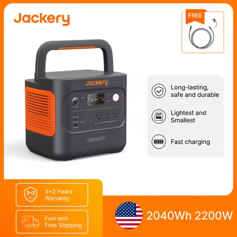 Jackery Explorer 2000 v2 Portable Power Station with 5M Charging Cable, Solar Generator for Emergenc