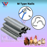 Type M nails Farm Clamping tool Hog ring Pliers for cage Installation Set Wire mesh Crimping equipment mclip nails hog ring coop cages pliers rabbit quail chicken assembling manual m nail fastener cage pressure clamp Animal PET Cage Binding PIN or Binders