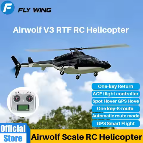 FLYWING Airwolf V3 scale helicopter H2 ACE Flight Control 450 Class gps airwolf 6CH fw450 airwolf rc