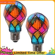 Colorful Painted Glass LED Light Bulb E26 4W 120V Stained Glass Light Bulb 2 Pack LED Light Bulb Rom