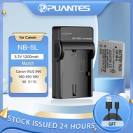 PUANTES NB-5L Battery NB5L Suitable for Canon IXUS 860 950 850 980 90 is S110 Charger