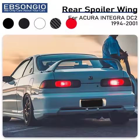 1994-2001 For Honda Acura Integra DC2 Type R No Light Rear Trunk Spoiler Ducktail Wing ABS Carbon Lo