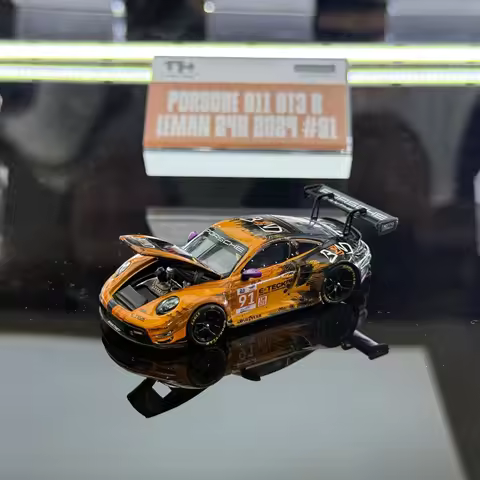 Trends Hobby 1:64 Porsche 911 GT3 R - LeMans 24H 2024 #91 (Champion) Alloy Die Cast Car Model