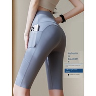sport wear woman seluar sukan perempuan Seluar berbasikal lima mata elastik tinggi Yoga seluar hiu p