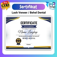 Print Dental Braces Certificates / Fashion Braces Certificates / Dental Braces / Salon Course Certif