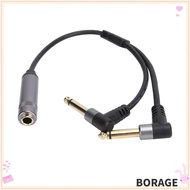 BORAG 6.35mm Female to Dual Male, 6.35mm Connector 30cm Length 1/4in Stereo to Dual 6.35mm Mono, Plu