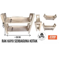 KAYU Make UP WOODEN SHELF / WOODEN SHELF / 2 TIER SHELF / MULTIPURPOSE SHELF