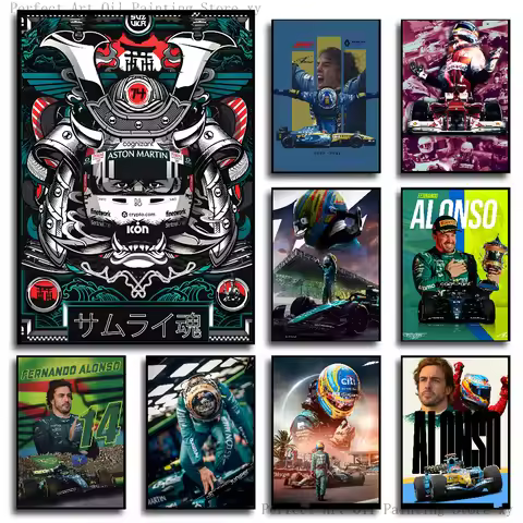 1PC Fernando Alonso Poster Poster Paper Print Home Living Room Bedroom Entrance Bar Cafe Art Paintin