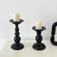 2pcs/set American Black Retro Wrought Iron Candle Holder Aromatherapy Candle Stand Wedding Decoratio