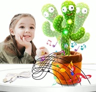FA FIGHTART Dance Dancing Cactus Toy Talking Singing Mimicking Repeating 120 Songs Rechargeable Light Glow