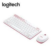 含發票羅技 無線鍵盤滑鼠組 MK240-白色/紅邊