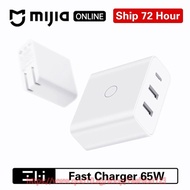Original Xiaomi ZMI 3 USB 65W Fast Charger Three Port Output Adapter Smart For Android IOS Switch Sm