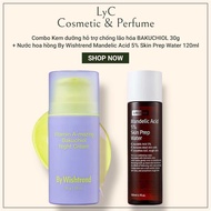 Combo Kem dưỡng hỗ trợ chống lão hóa BAKUCHIOL + Nước hoa hồng By Wishtrend Mandelic Acid 5% Skin Pr