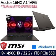 MSI微星 Vector 16 HX A14VFG-250TW 16吋電競筆電 i9-14900HX/32G/1TB PCIe SSD/RTX4060 8G/W11