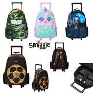 Original STORE Smiggle Backpack Trolley With Lights Trolley Bag Smiggle Ori Nyala Wheel Pull Childre