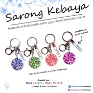 Batik Kebaya Print Round Keychain Tag - Cabin Crew Singapore Airlines