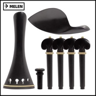 MELEN violin tailpiece Set, Ebony Material 4/4-3/4 Size Violin Accessory Parts Set, Premium Complete