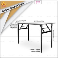 3V 2' x 4' Meja Lipat / Foldable Banquet Table with Melamine Laminated Chipboard Table Top