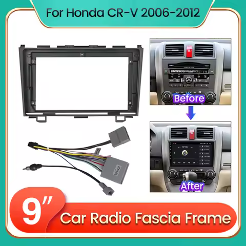 9inch Android Car Radio Fascia Adapter For Honda CRV CR-V 3 RE 2006 - 2012 Headunit Frame Harness Da