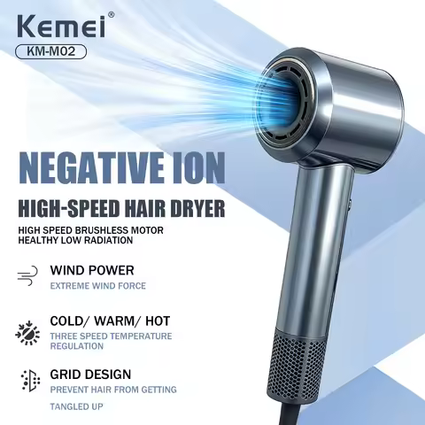 Kemei Professional Hair Dryer 110000RPM Brushless Motor Household Hair Dryer Adjustable Electric Hai