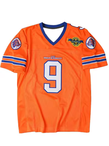 Bobby Boucher #9 The Waterboy Adam Sandler Movie Mud Dogs Bourbon Bowl Football Jersey