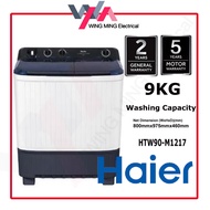Haier 9KG Washing Machine Twin Tub Semi Auto Top Load Washer/Mesin Basuh Auto (HTW90-M1217) Mesin Ba