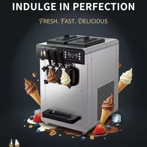 Ice Cream Maker Machine Soft Serve Frozen Yogurt Slush Ice Cream Ice Maker for Home Use