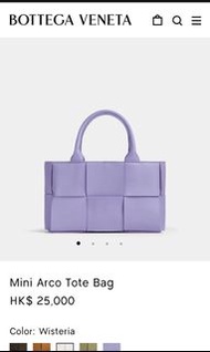 BV MINI ARCO TOTE BAG 手拎單肩斜孭袋 羊皮 9成新少用 薰衣草紫色 意大利製造 專門店購買