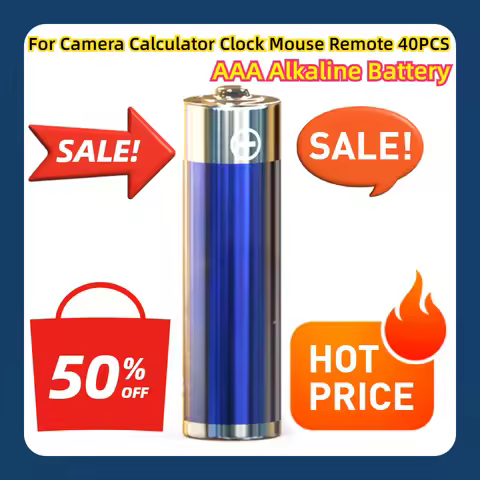 For Camera Calculator Clock Mouse Remote 40PCS AAA Alkaline Battery Premium Grade Disposable Battery