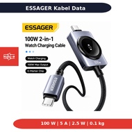 ESSAGER Apple Watch Wireless Charger Type C 5A 1M ES 100W 2in1 X82 Gray Data Cable