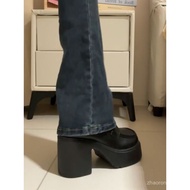 High Heels with Comfortable Thick Sole - 8cm Heel Work Shoes L9W7