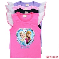 1022  Ready Stock -GSY001- Frozen Girls Fashion Baby Shirt / Girl Shirt Flying Sleeve