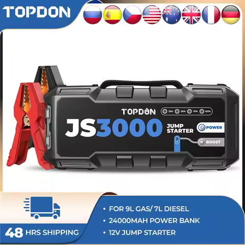 Topdon JS3000 3000A Car Jump Starter Power Bank 12V Car Starting Device 24000Mah Battery Jump Start 